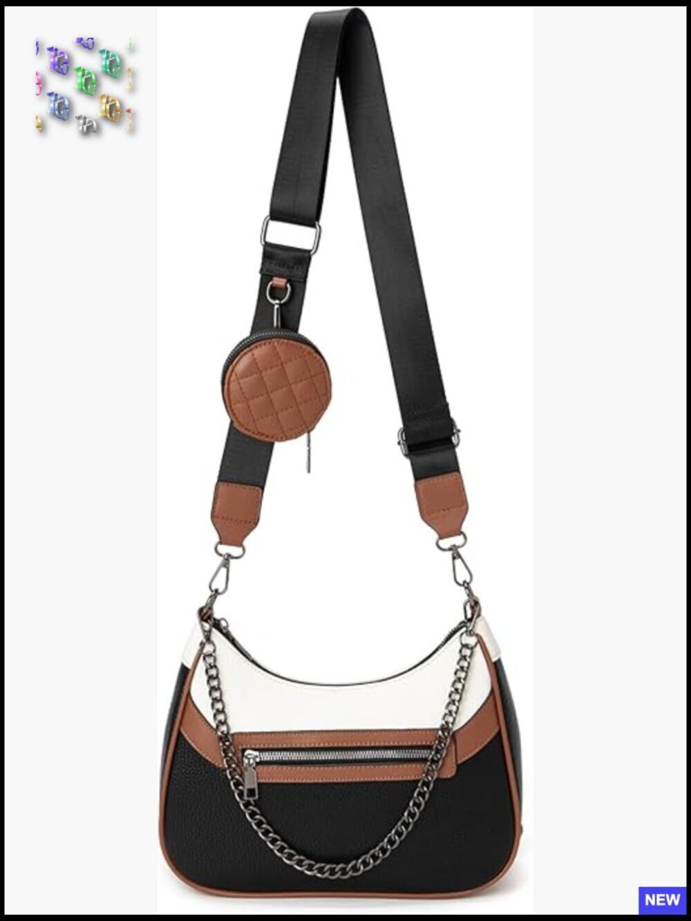 Vintage Hobo Crossbody Bag with Removable Straps Elegant Classic Designer Style